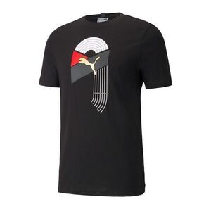 Puma AS Graphic Tee Track And Field Black Gold White Men's Size Small S Cotton